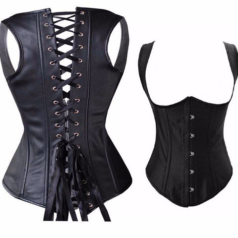 Black Steampunk Lace-up Corset - Free Shipping!!