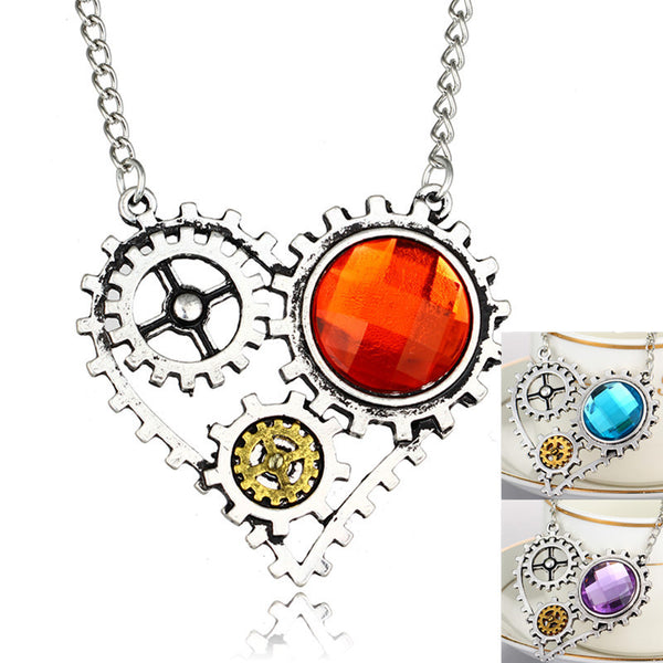 "Miss Elys Ambrose Gearheart" Steampunk Necklace-BUY ONE GET ONE FREE!-Free Shipping!