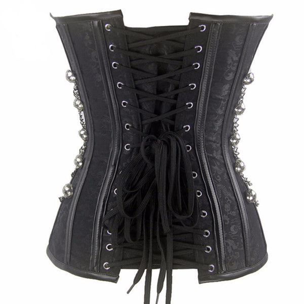 Amazing Black Lace-up Chained Steampunk Corset - Free Shipping!!