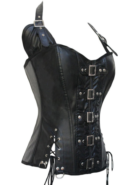 Black or Brown Steampunk Faux Leather Corset - Free Shipping!!