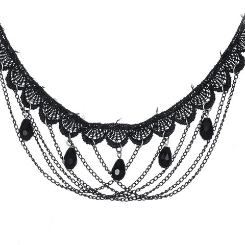 Vintage Draped Choker Steampunk Necklace - FREE Shipping